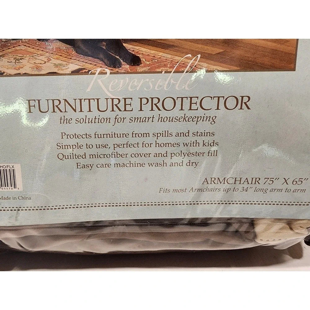 Quilted Armchair  Cover Reversible Seat Protector -  Brown  75
